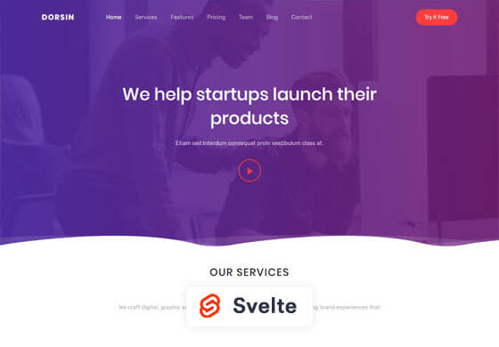 Dorsin - Svelte Landing Page Template