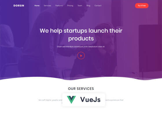 Dorsin - VueJs Landing Page Template