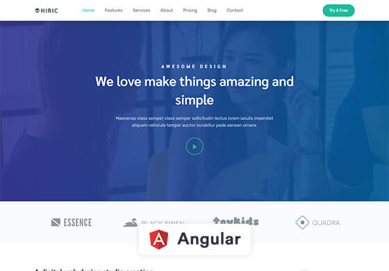 Hiric - Angular Landing Template