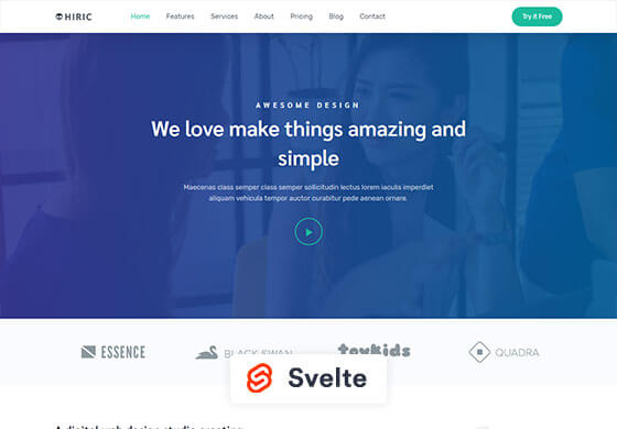 Hiric - Svelte Landing Page Template