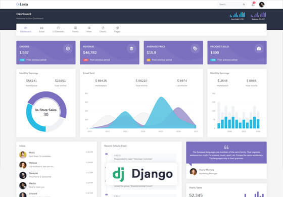 Lexa - Django Admin & Dashboard Template