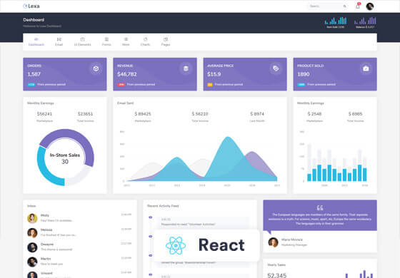 Lexa - React Admin & Dashboard Template