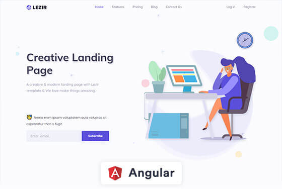 Lezir - Angular Landing Page Template