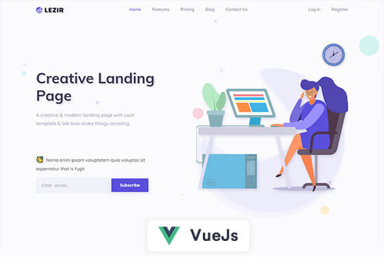 Lezir - Vuejs Landing Page Template