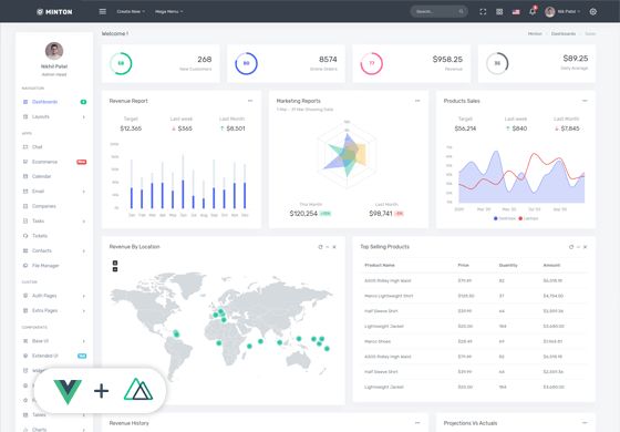 Minton - Vue NuxtJs Admin & Dashboard Template