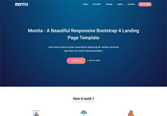 Montia - Landing Page Template