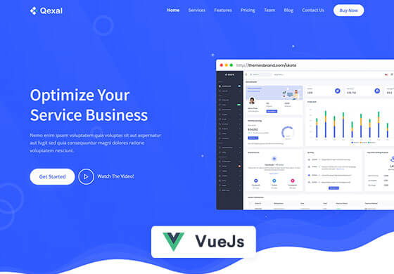 Qexal - Vue Js Landing Page Template