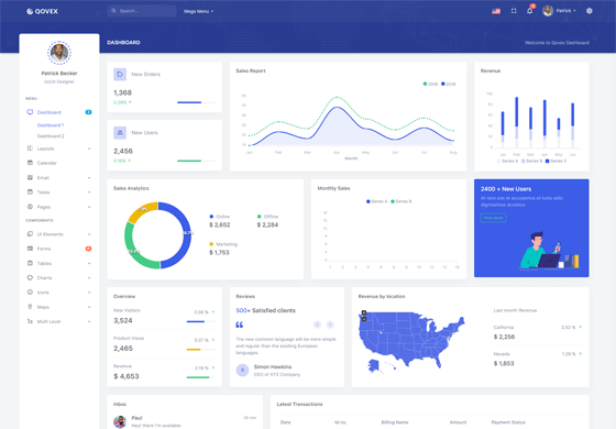 Qovex - Admin & Dashboard Template