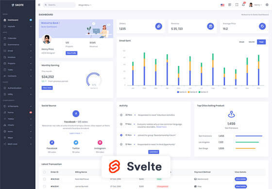 Skote - Svelte Admin & Dashboard Template