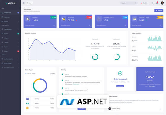 Veltrix - MVC5 Admin & Dashboard Template
